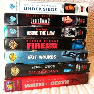 VHS vintage Steven Seagal movie lot of 7 movies